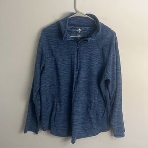 St John's Bay Quarter Zip  Sweater Mens Size XLBlue  Warm, Hiking, Athleisure